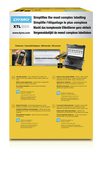 DYMO XTL 300 M&auml;rkmaskin f&ouml;r industriella milj&ouml;er, gul/svart