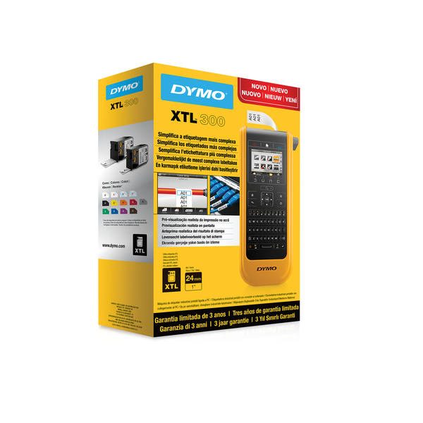 DYMO XTL 300 M&auml;rkmaskin f&ouml;r industriella milj&ouml;er, gul/svart