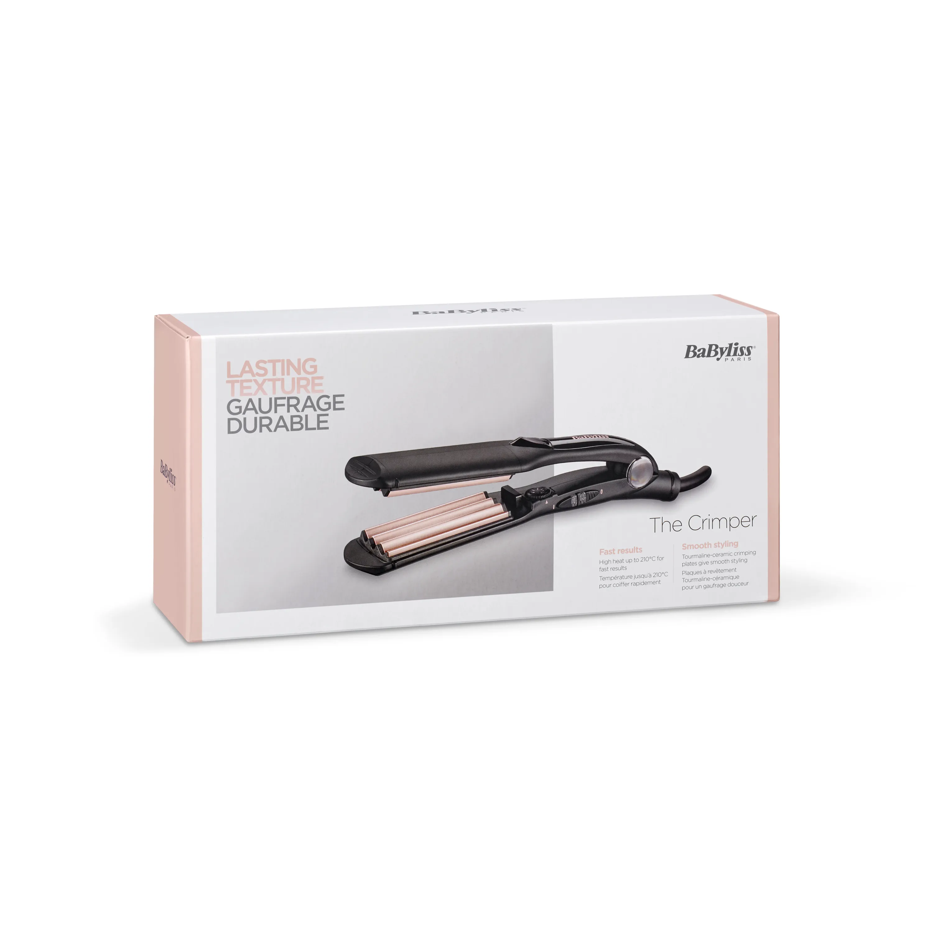 Babyliss 2165CE Rose Quartz Crimper - våffeltång, Svart/Rosa