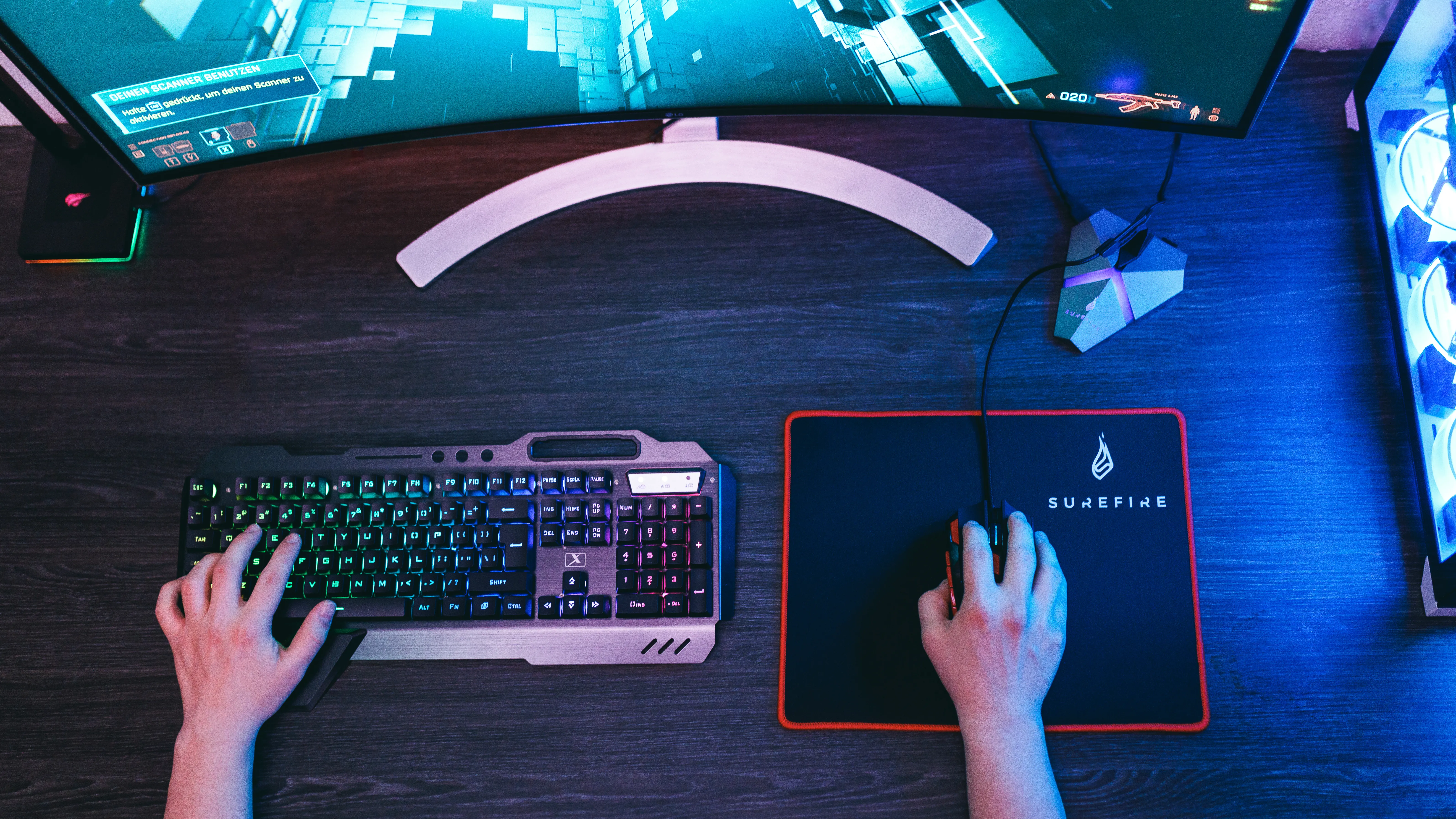 Surefire Silent Flight - gaming musmatta, 320x260 mm, Svart, R&ouml;d