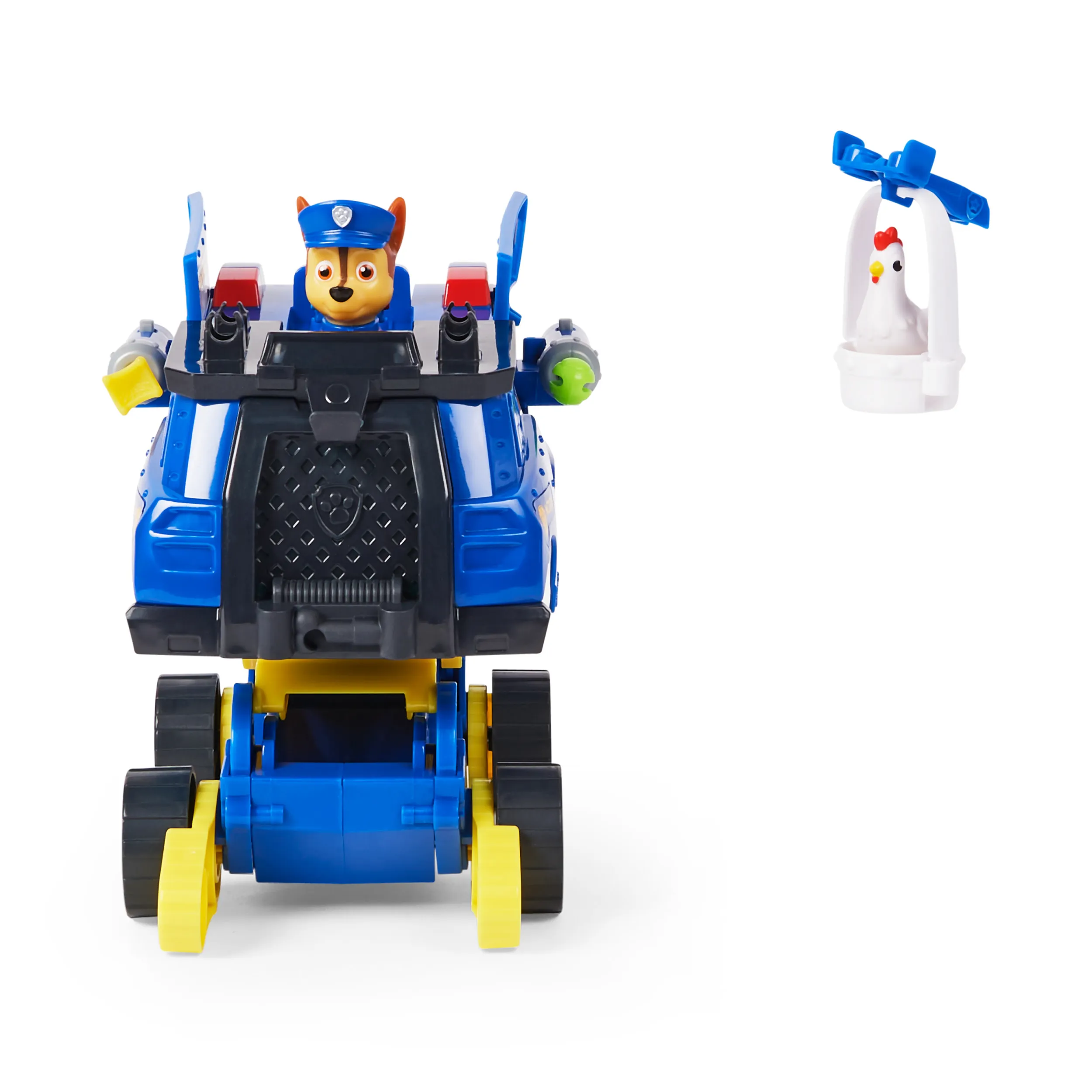 Spin Master Paw Patrol Chases Rise and Rescue Convertible Toy Car Toy Vehicle (Blue/Yellow, Includes Action Figures and Accessories)