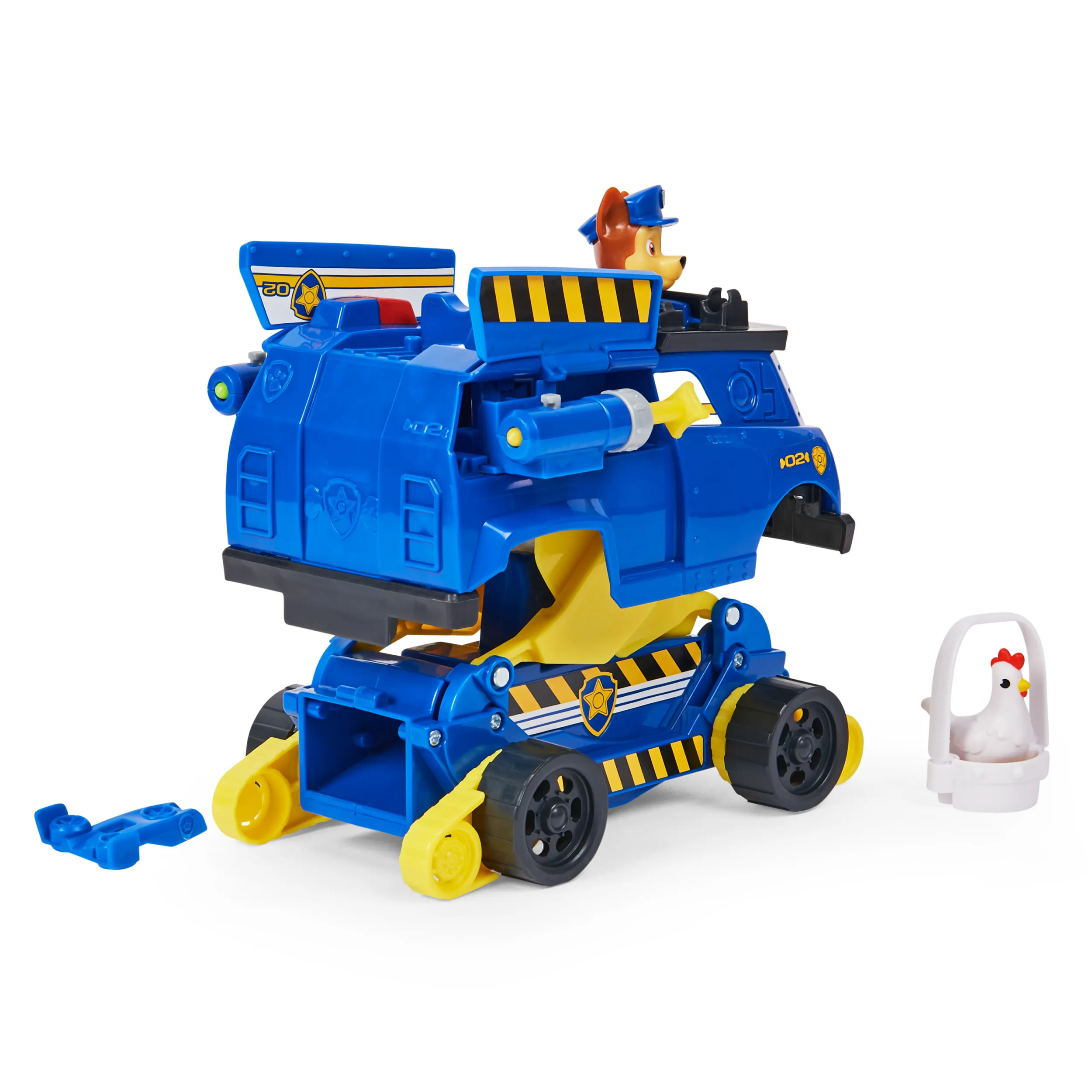 Spin Master Paw Patrol Chases Rise and Rescue Convertible Toy Car Toy Vehicle (Blue/Yellow, Includes Action Figures and Accessories)