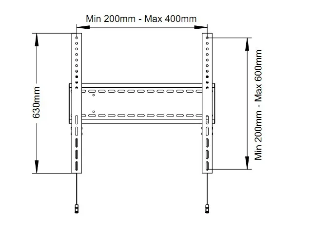 Multibrackets M Universal Wallmount Fixed HD - Wall mount tuotteelle LCD nestekiden&auml;ytt&ouml; / plasma TV - musta -n&auml;yt&ouml;n koko: 60"-110" -kiinnitysliit&auml;nt&auml;: enint&auml;&auml;n