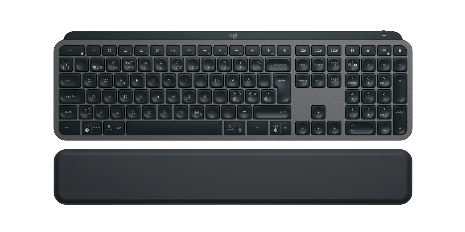 Logitech MX Keys S - wireless keyboard and palmrest, graphite