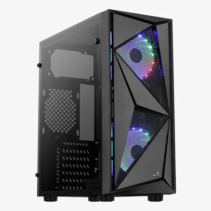 Aerocool Glider Tempered Glass - mid tower case, Black