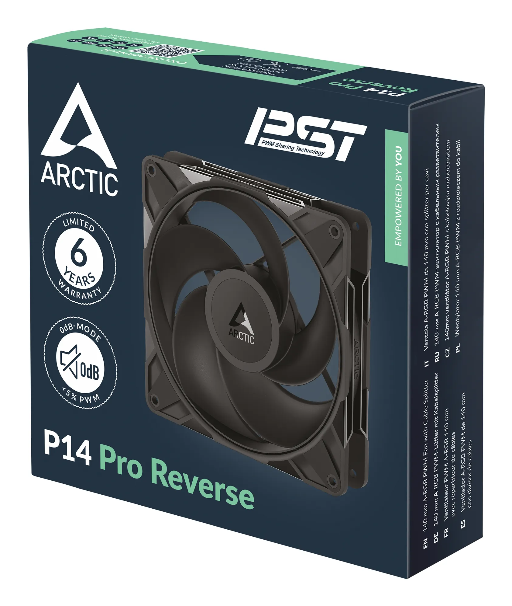 ARCTIC P14 Pro Reverse 140 mm kotelotuuletin, musta, 3-pack