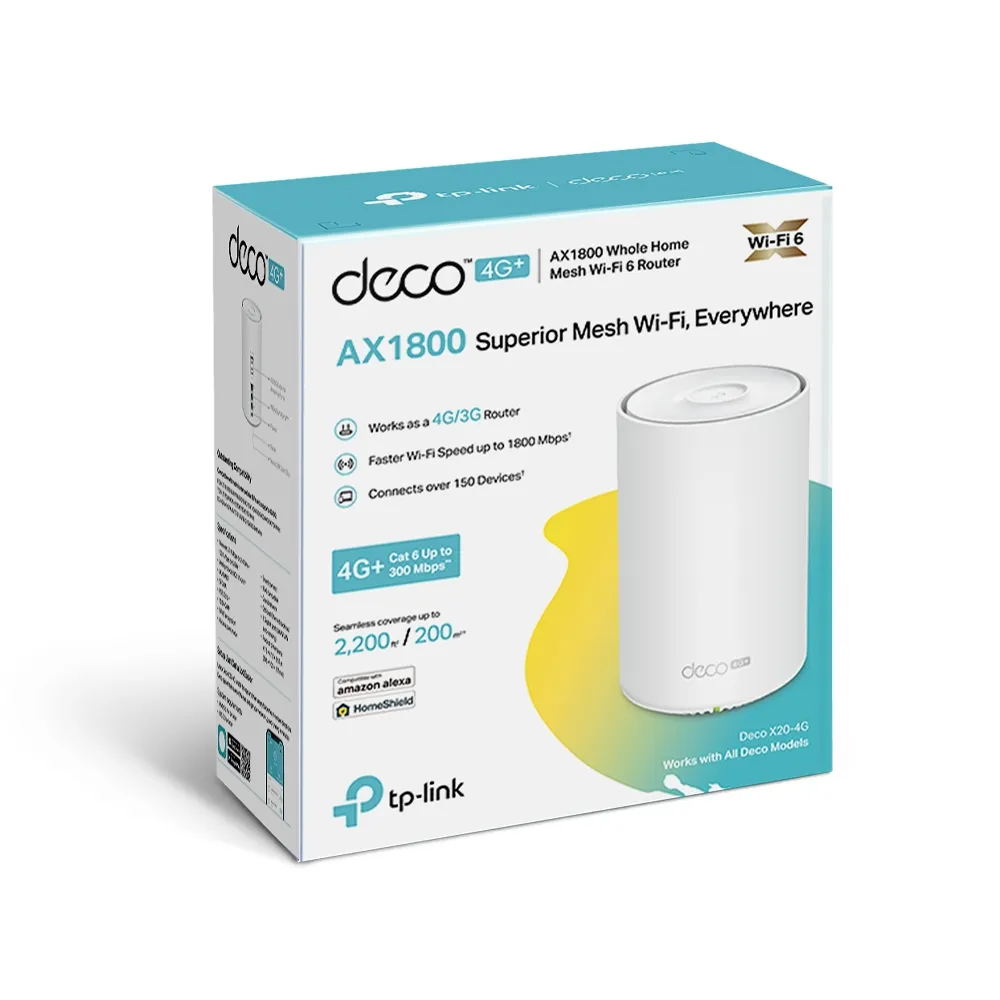 TP-Link Deco X20 Wi-Fi 6 4G+ AX1800 Whole-Home Mesh Gateway