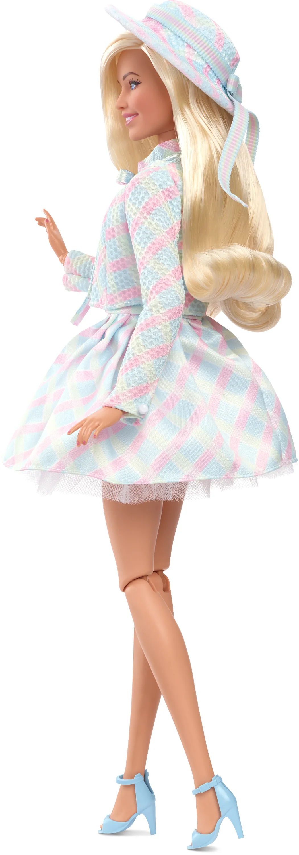 Mattel Barbie Signature The Movie - Margot Robbie as Barbie doll from the movie with blue checkered outfit, toy figure
