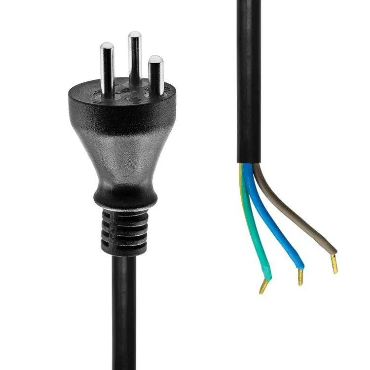 MICROCONNECT Type K - Open end -virtajohto, 10 m, musta