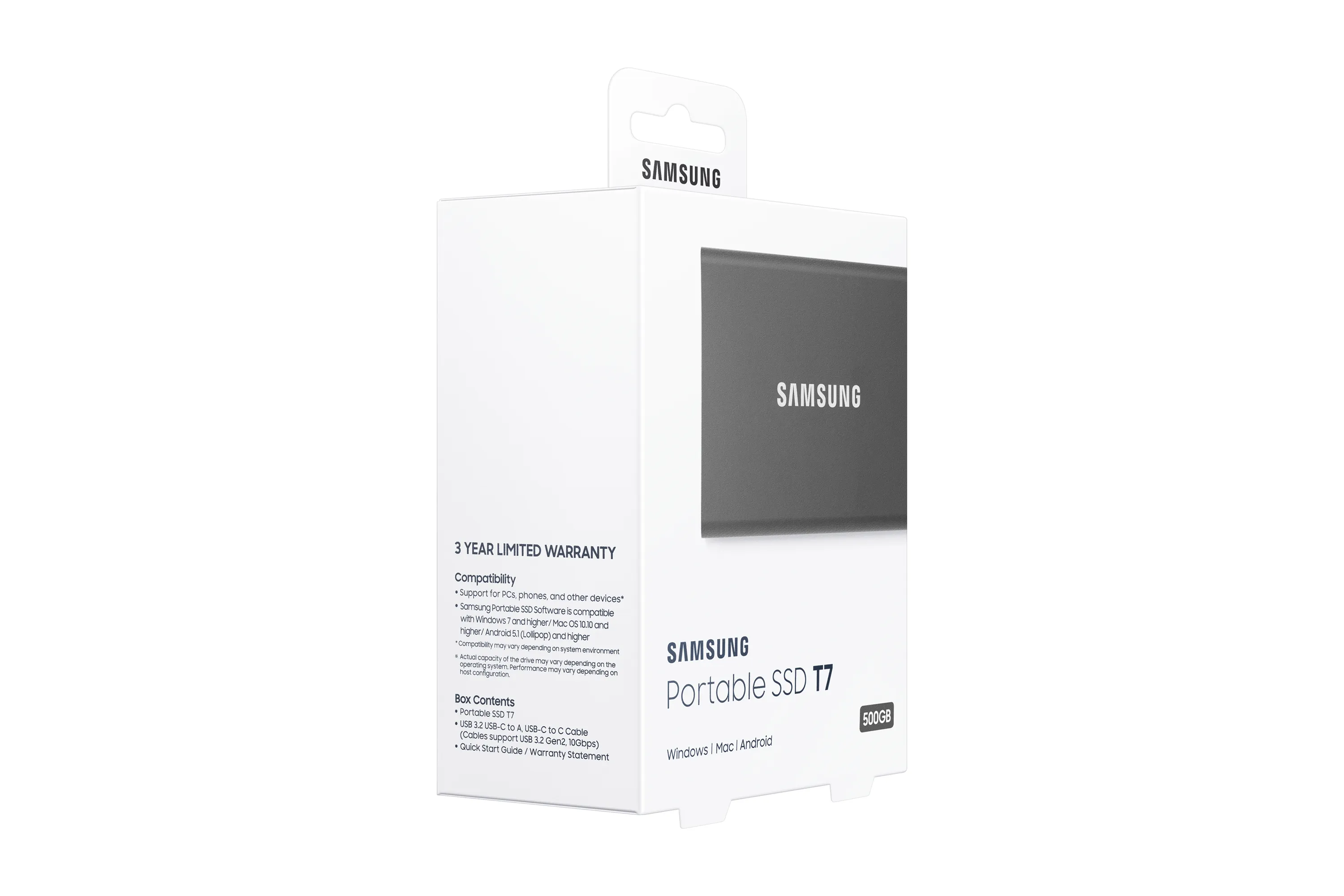 (Bargains) Samsung T7 500GB - External SSD, Grey