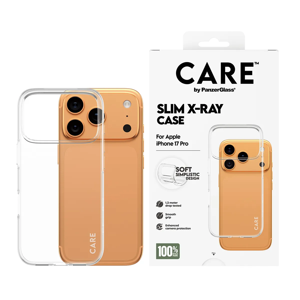 PanzerGlass CARE X-Ray Case for iPhone 17 Pro, Clear