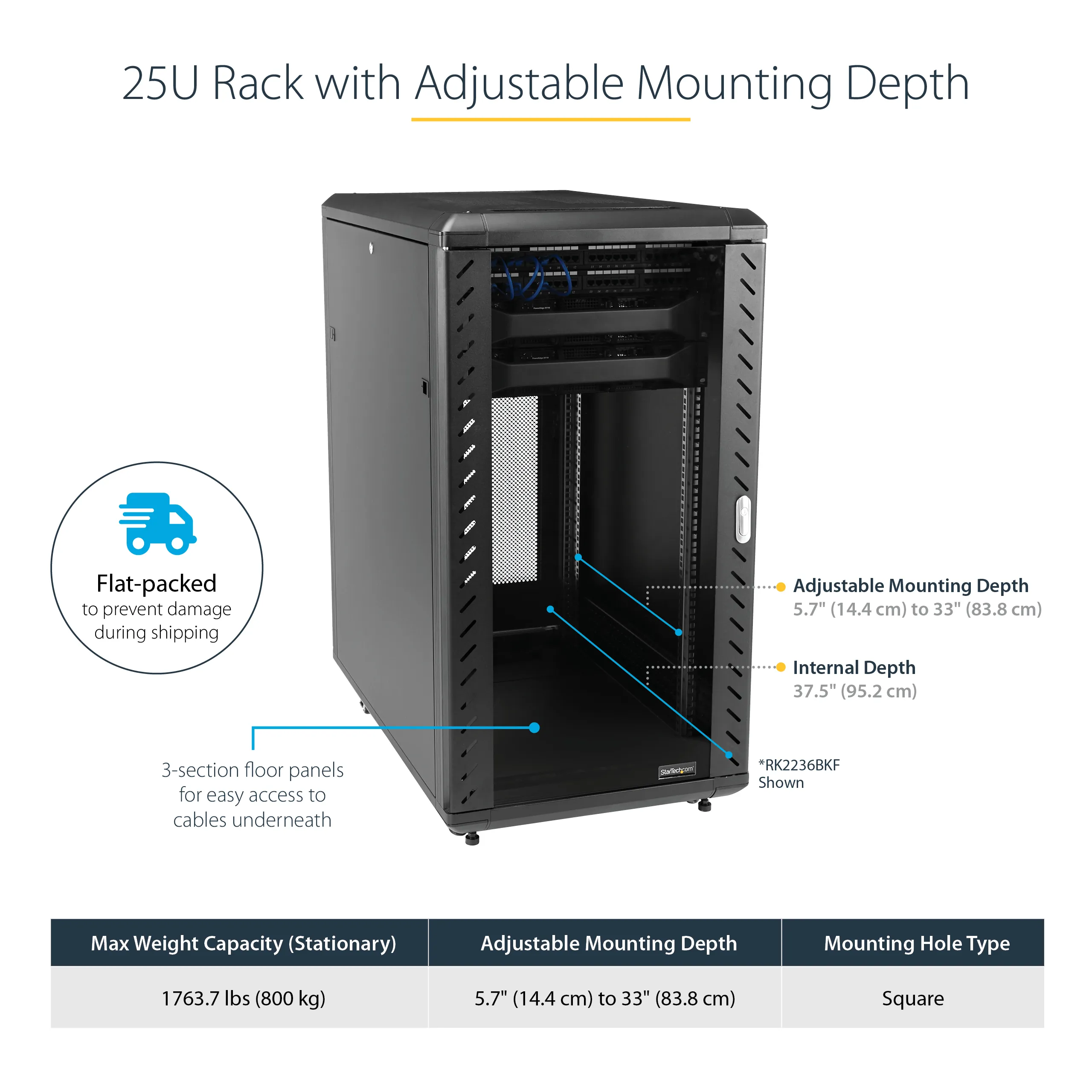 25U 36IN SERVER RACK CABINET 25U 36IN SERVER RACK CABINET