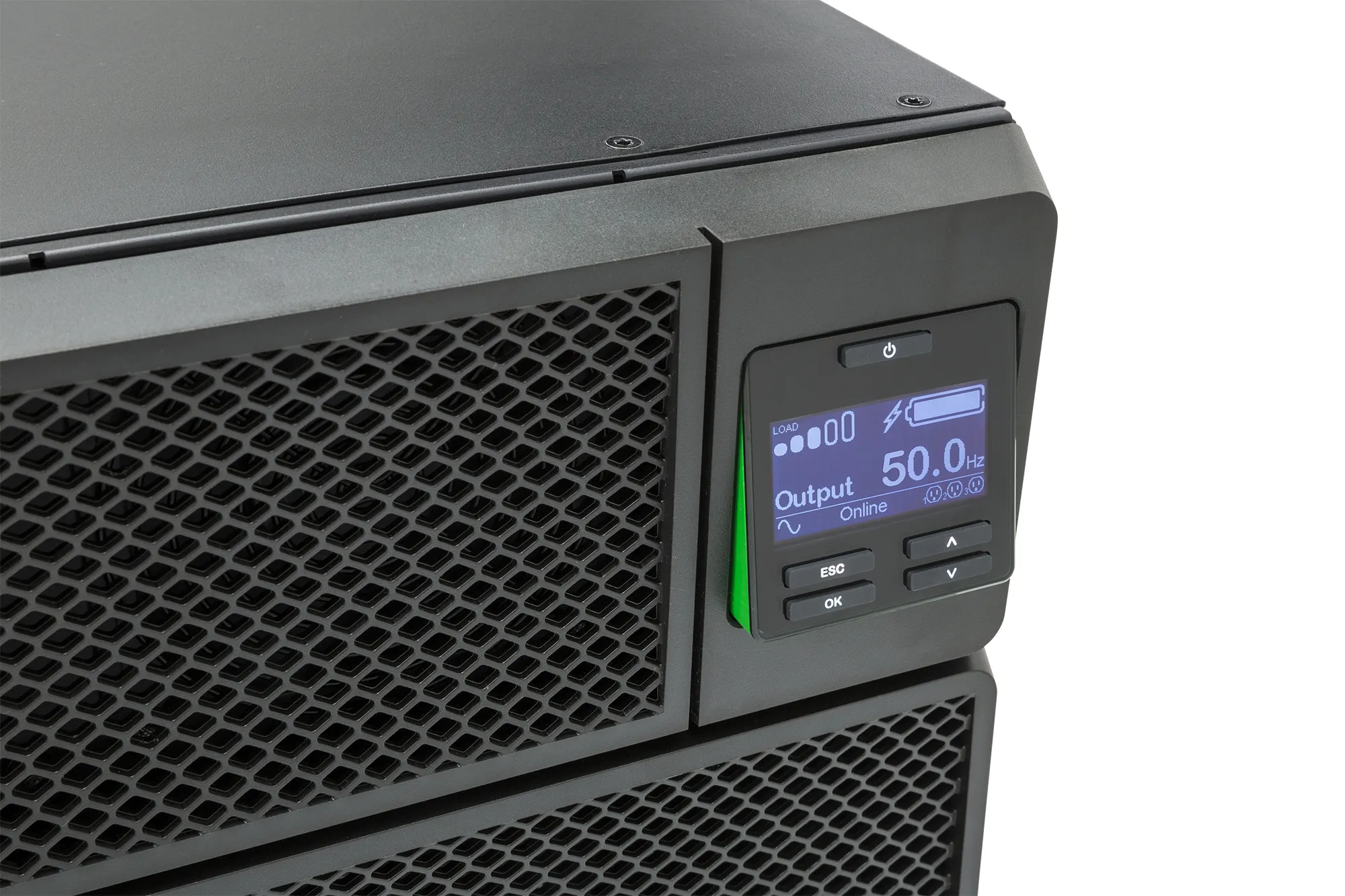 APC Smart-UPS On-Line 6000 VA / 6000 W 2,5 min (50% 8 min) Double Conversion Online 4U 19&quot; Rackoumt UPS 230V. Tulo kiinteasennus 230V (1PH+N+G). L&auml;ht&ouml;: 4x IEC 3