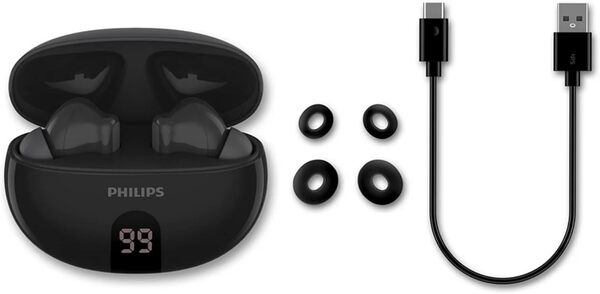 Philips 3000 Series TAT3000BK/00 tr&aring;dl&ouml;sa in-ear h&ouml;rlurar, svart
