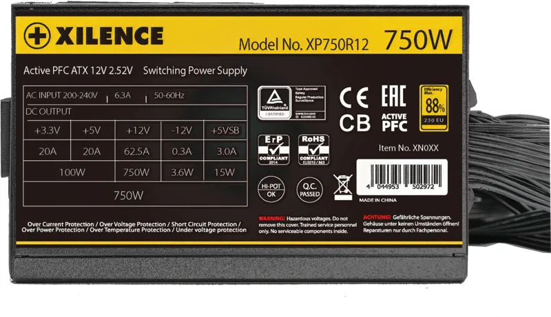 Xilence Gaming Gold Series XP750R12.ARGB 750 W - Power supply, 80 Plus Gold