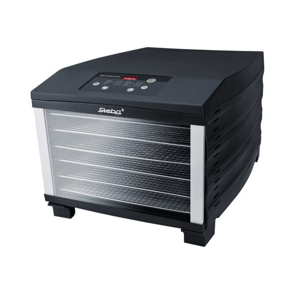 Steba ED 6 elektronisk mattork, 800 W, 6 brickor, gr&aring;/svart