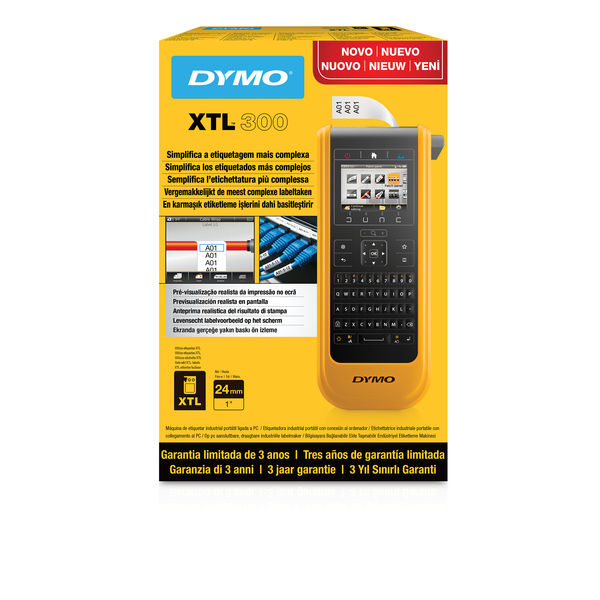 DYMO XTL 300 M&auml;rkmaskin f&ouml;r industriella milj&ouml;er, gul/svart
