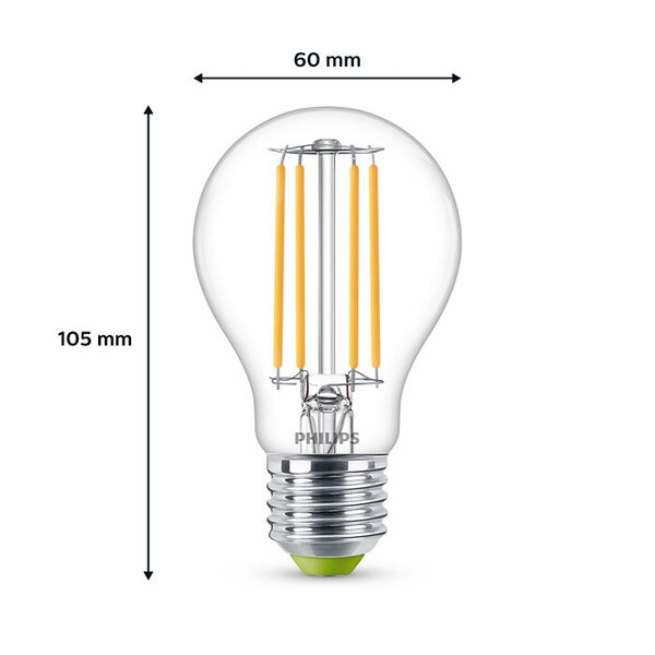 Philips LED E27 Normal 40W Klar 485lm