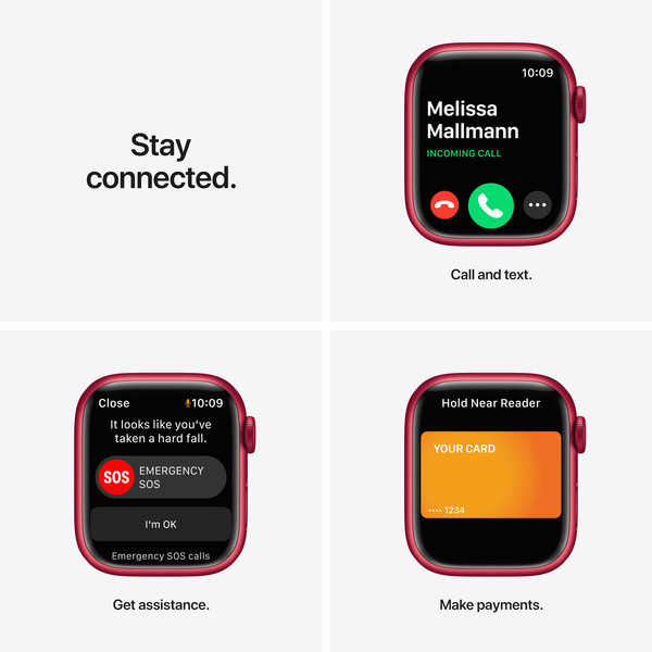 Apple Watch Series 7 GPS, 41mm (PRODUCT)RED Aluminium Case with (PRODUCT)RED Sport Band - Regular