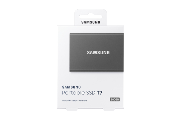 Samsung T7 500 Gt USB-C -ulkoinen SSD, Harmaa