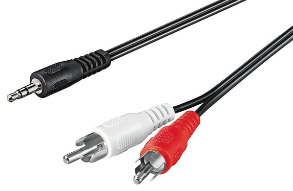 Qbulk U - RCA Kaapeli, Stereo, 1,5m, musta BULK