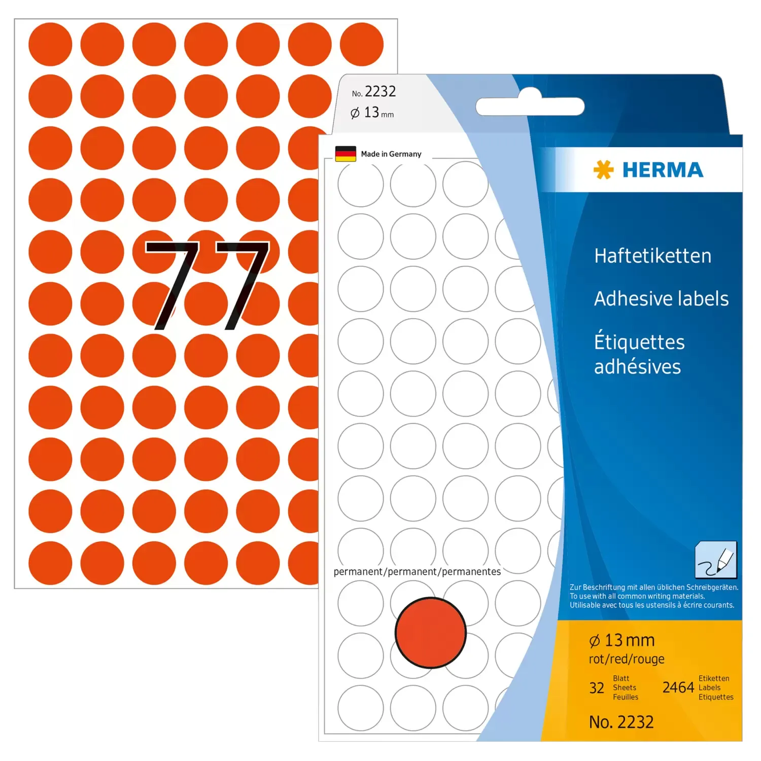 Herma label manual ø13 red (2464)