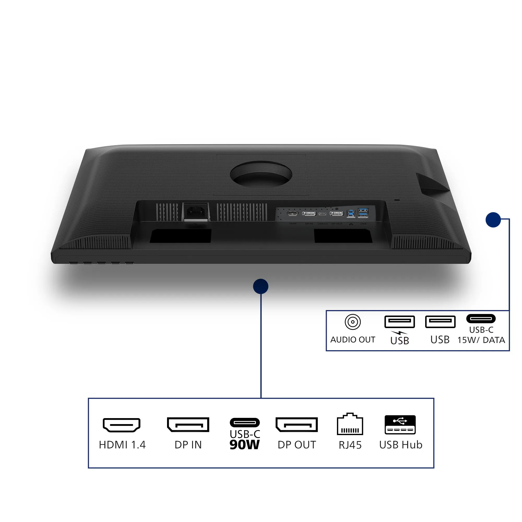 PHILIPS 24inch 1920x1200 100Hz IPS Flat H/A 150 MM USB C DOCKING DISPLAY Daisy chain DICOM TUV EyeSafe certified USB HUB SPEAKERS