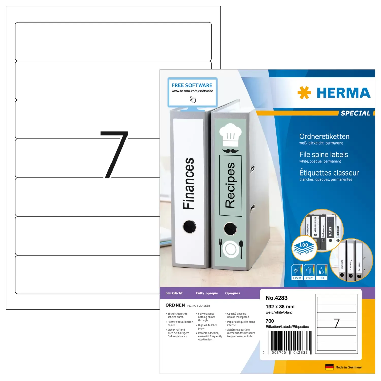 Herma label Special ring binder 192x38 (700)