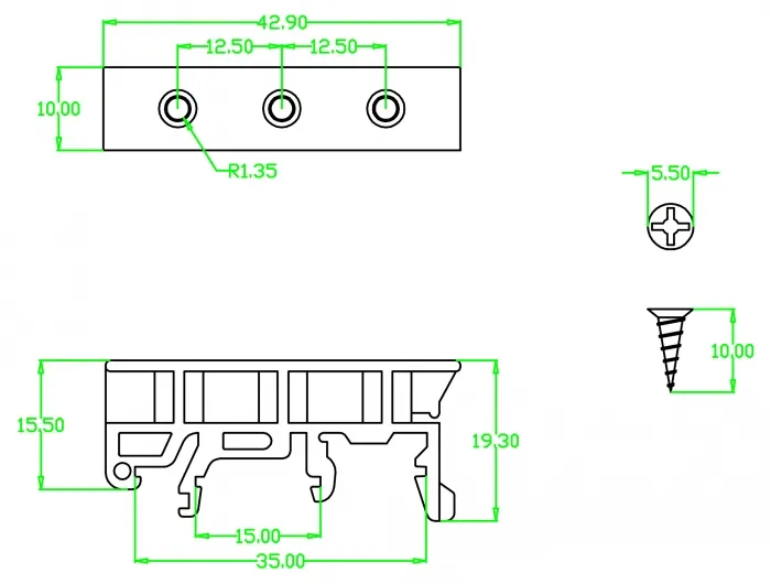 Delock DIN rail clip for PCB 4 pieces