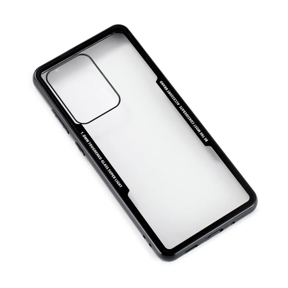 GEAR Tempered Glass Case, Galaxy S20 Ultra -suojakuori, Musta