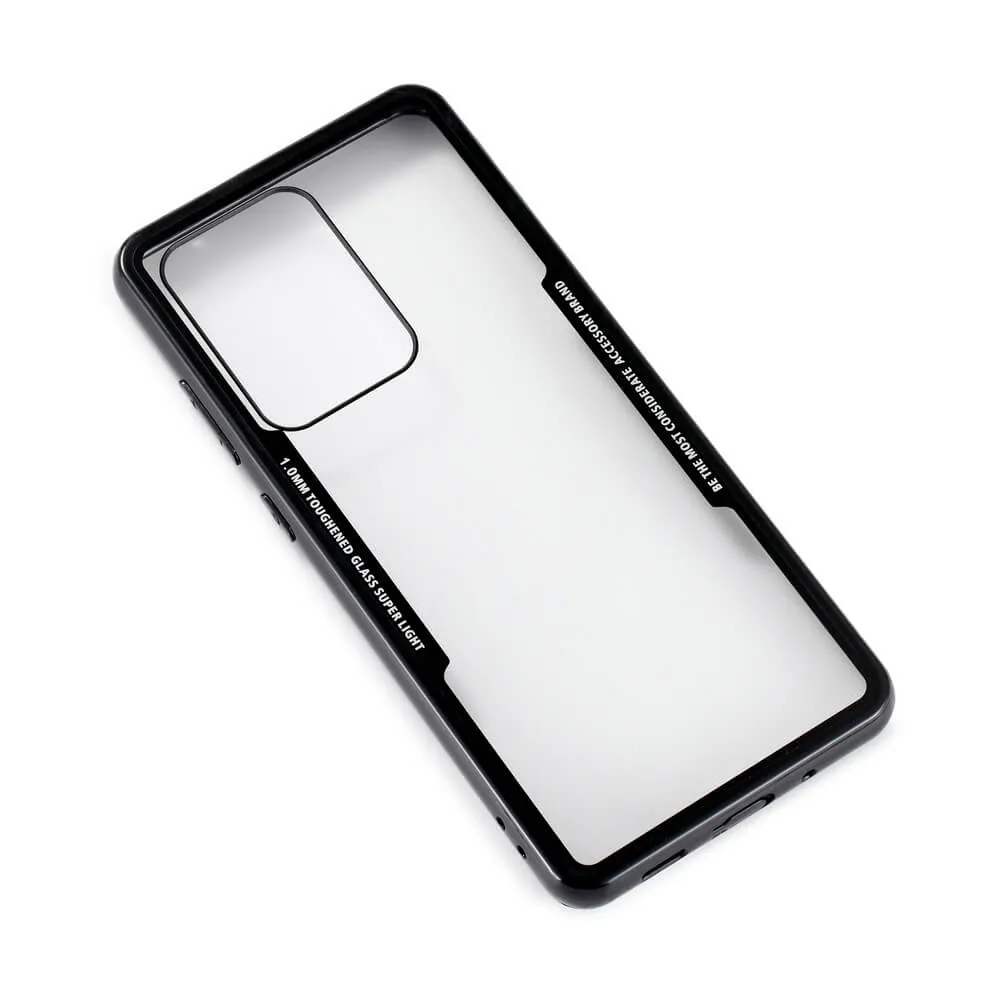 GEAR Tempered Glass Case, Galaxy S20 Ultra -suojakuori, Musta