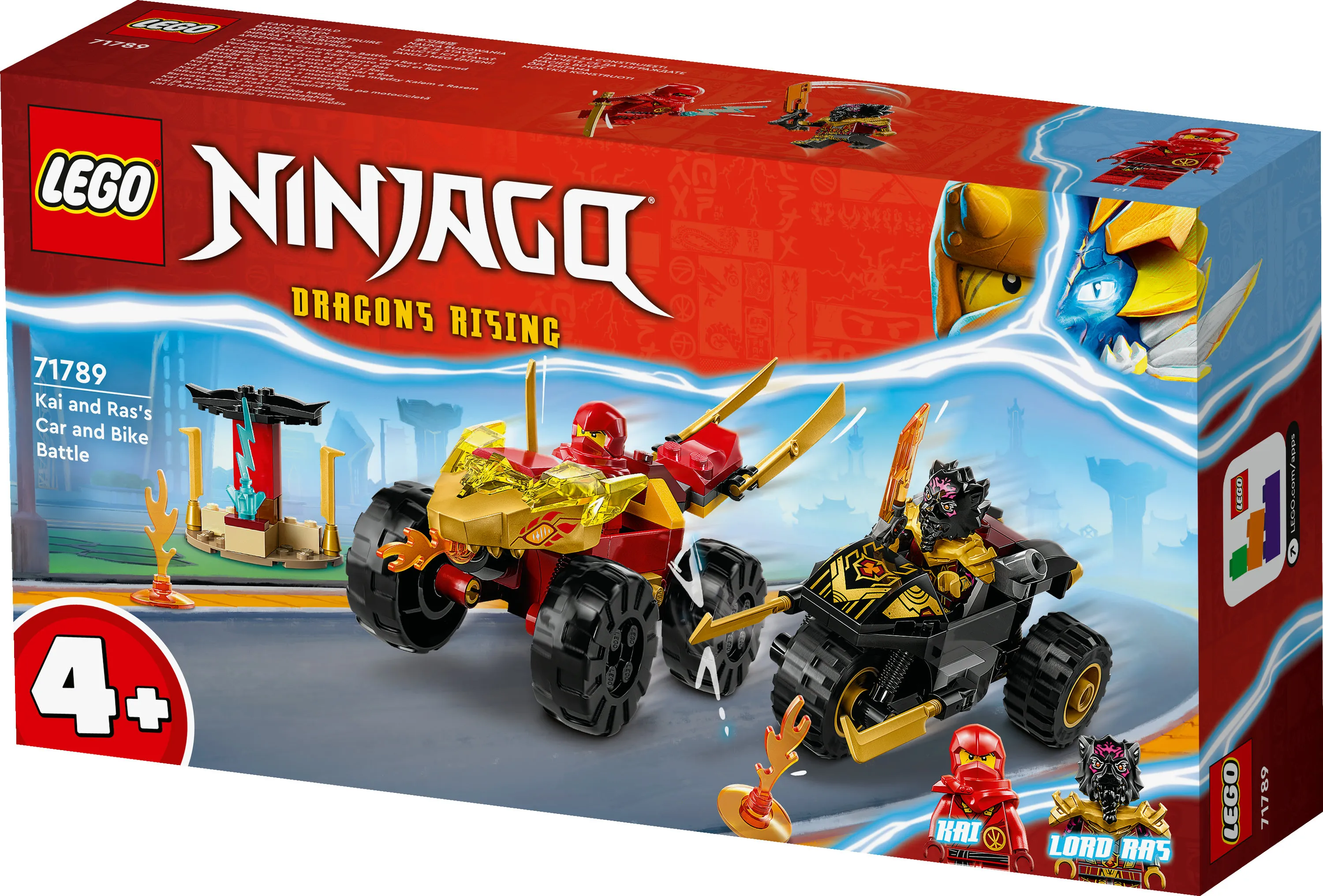 LEGO NINJAGO Kais och Rass bil- och motorcykelstrid 71789