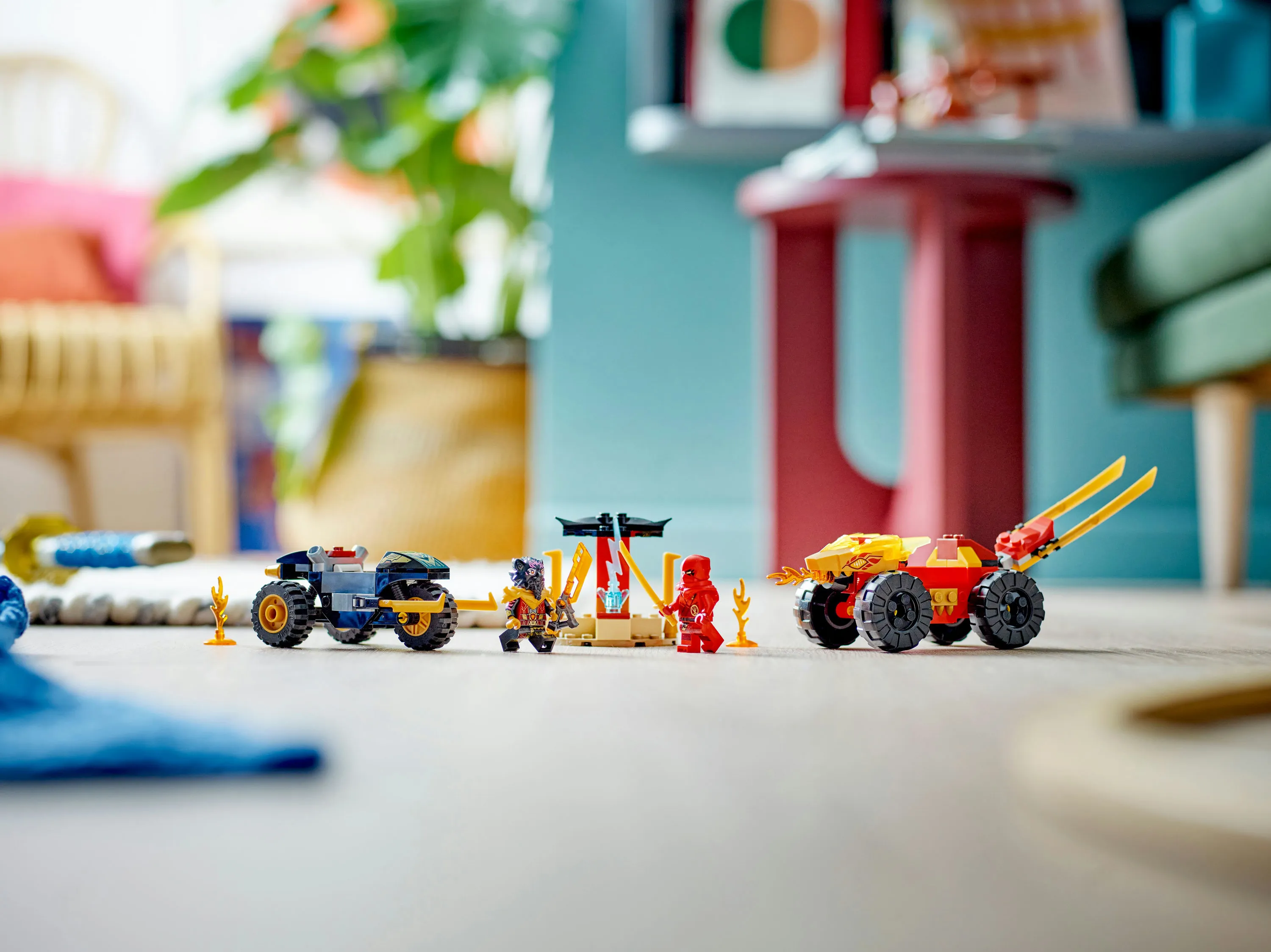 LEGO NINJAGO Kais och Rass bil- och motorcykelstrid 71789