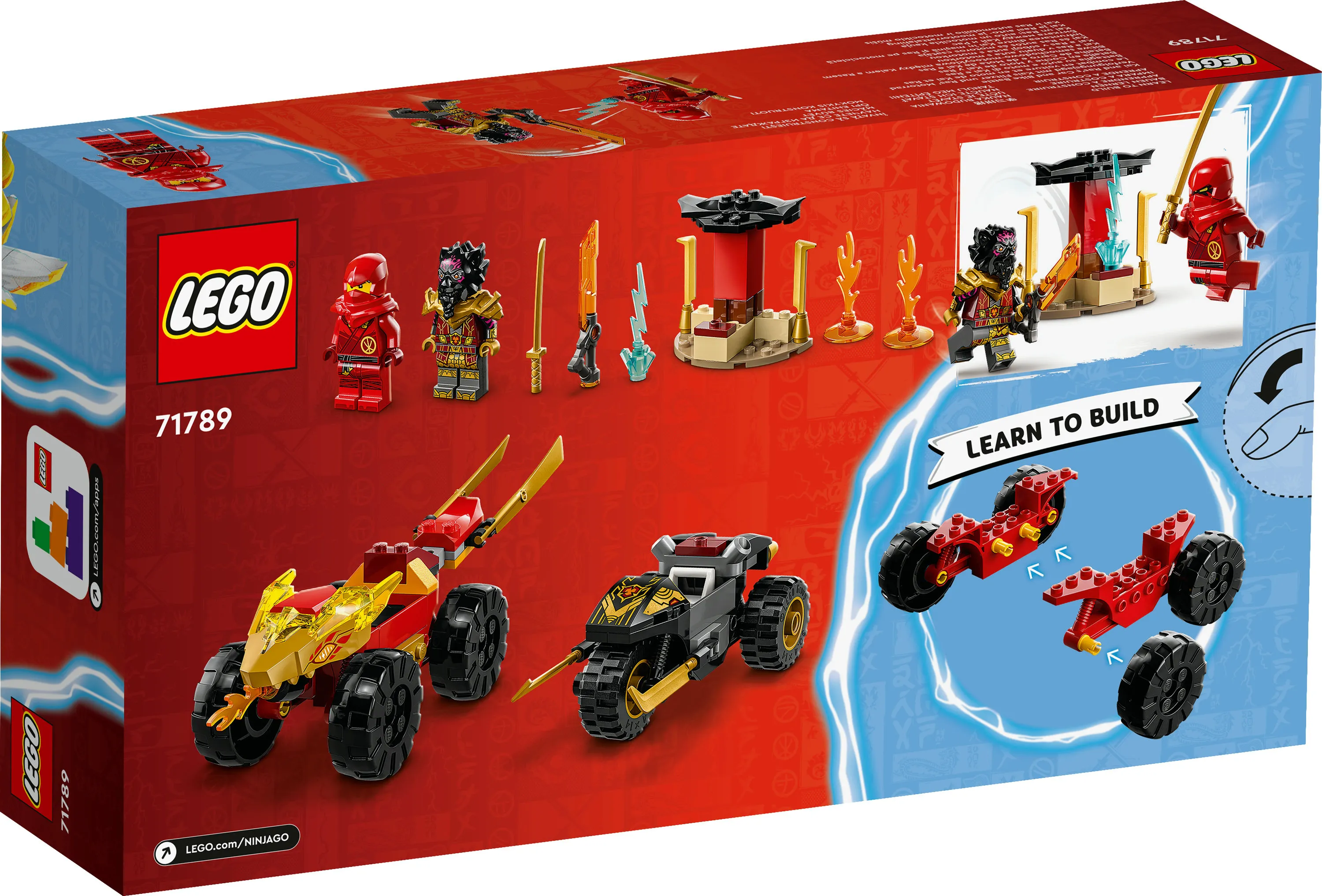 LEGO NINJAGO Kais och Rass bil- och motorcykelstrid 71789