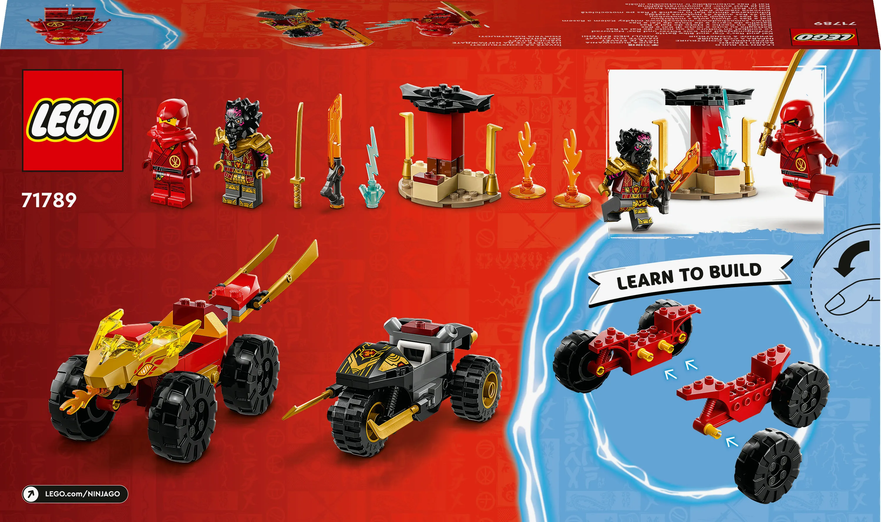 LEGO NINJAGO Kais och Rass bil- och motorcykelstrid 71789