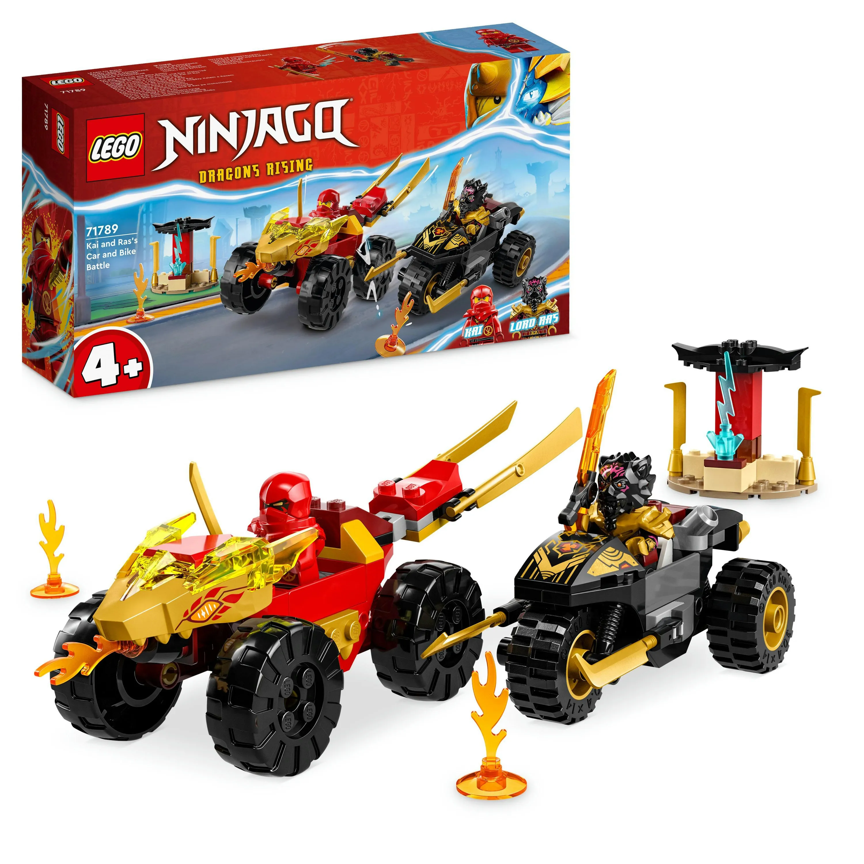 LEGO NINJAGO Kais och Rass bil- och motorcykelstrid 71789