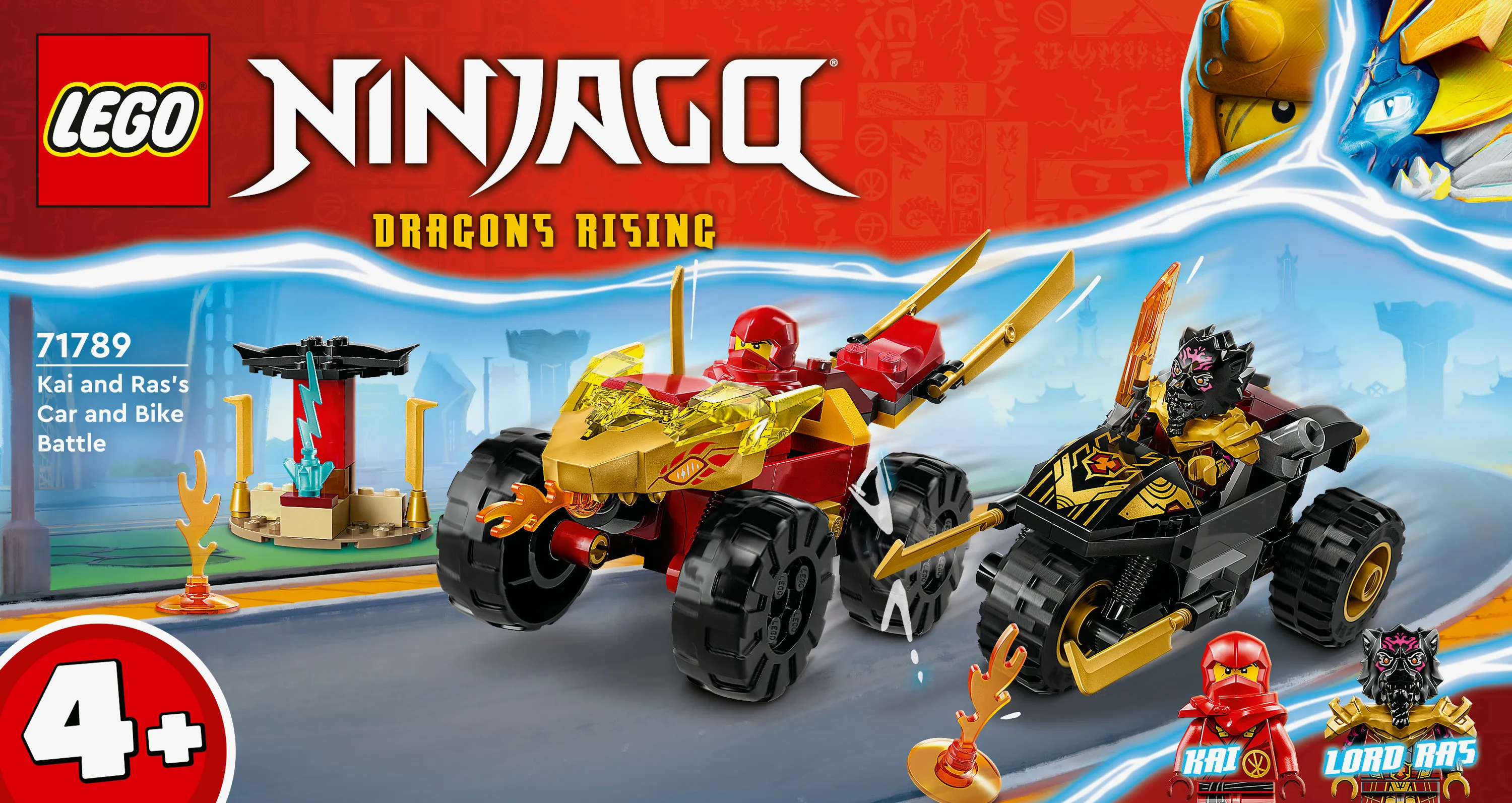 LEGO NINJAGO Kais och Rass bil- och motorcykelstrid 71789