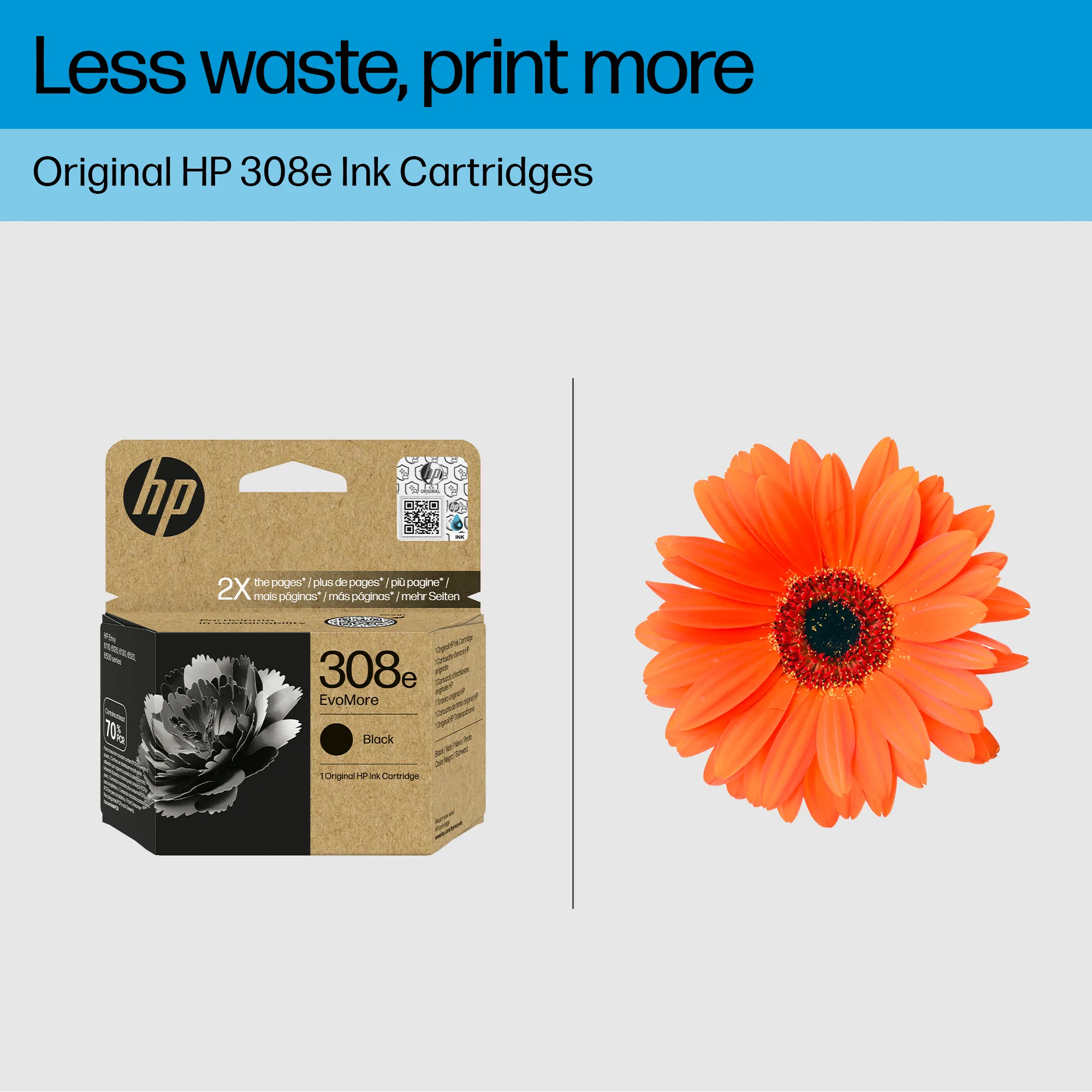 HP 308e EvoMore Black Original Ink Cartridge
