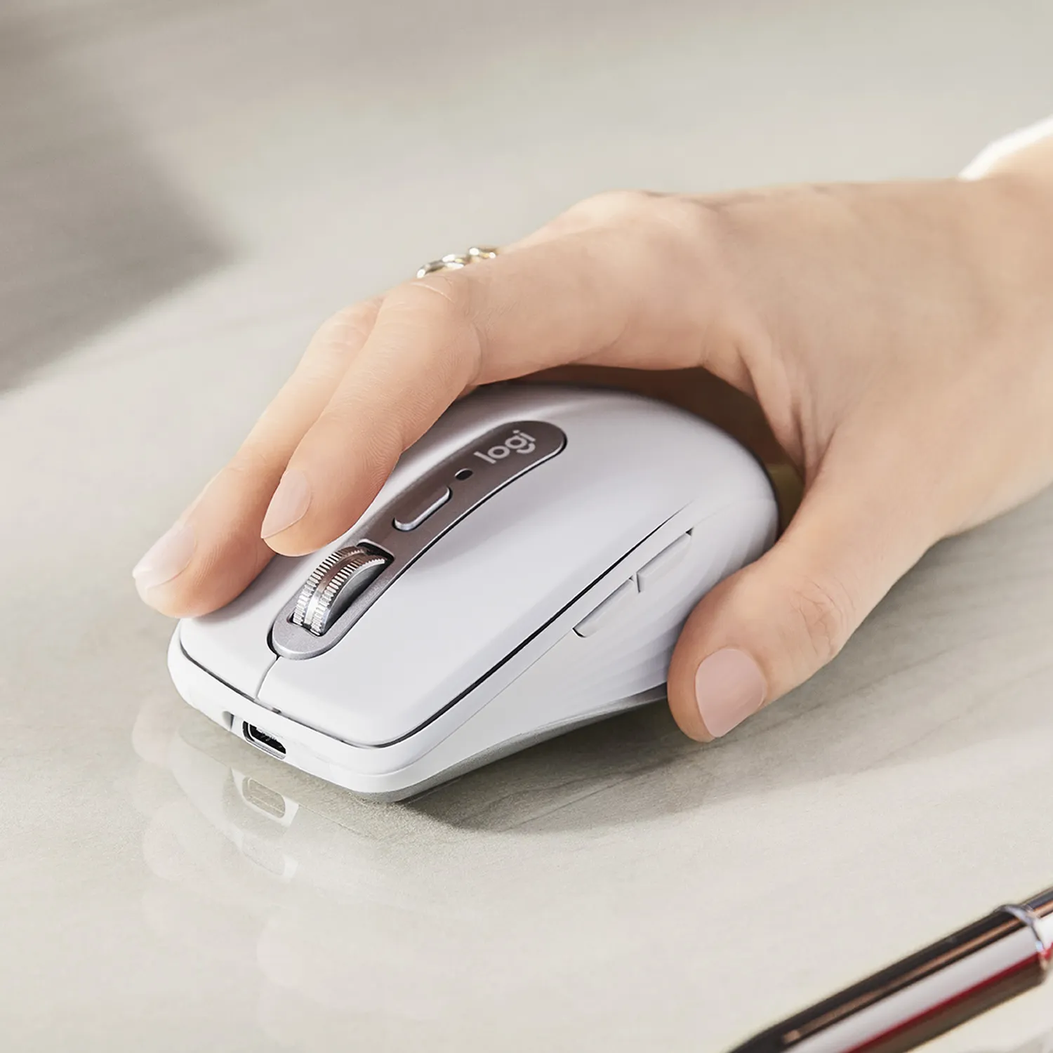 Logitech MX Anywhere 3 Wireless Mouse, Pale Grey