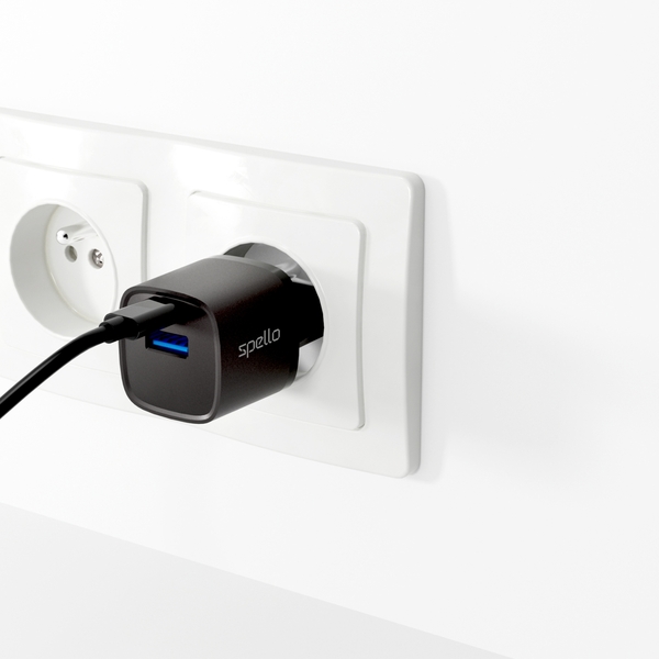 Spello ForceBoost SA10 20W GaN Wall Charger - black