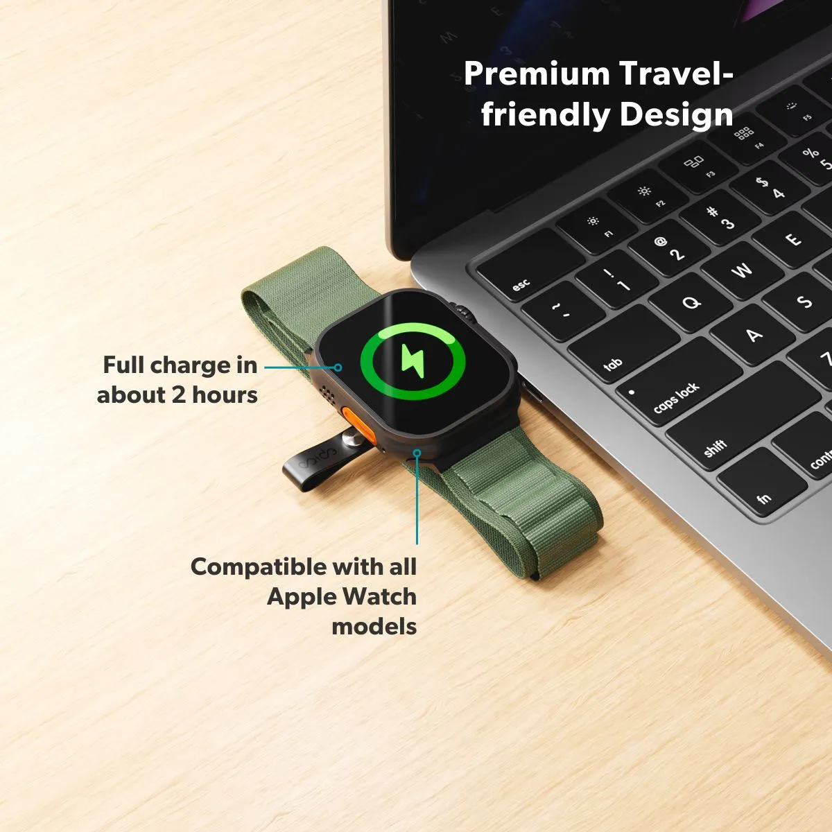 Epico UltraBase Mini Wireless USB-C Charger EO20 | Apple Watch | Black | Travel-friendly design