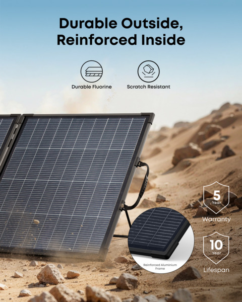 Anker SOLIX PS200 Bifacial Foldable Portable Solar Panel, 200 W