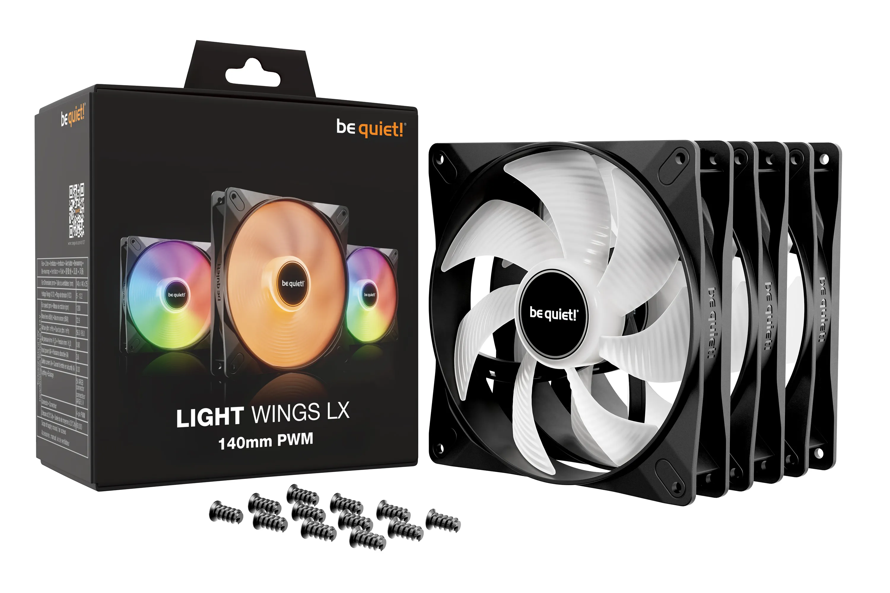be quiet! Light Wings LX 140mm PWM - case fan, black, 3pcs