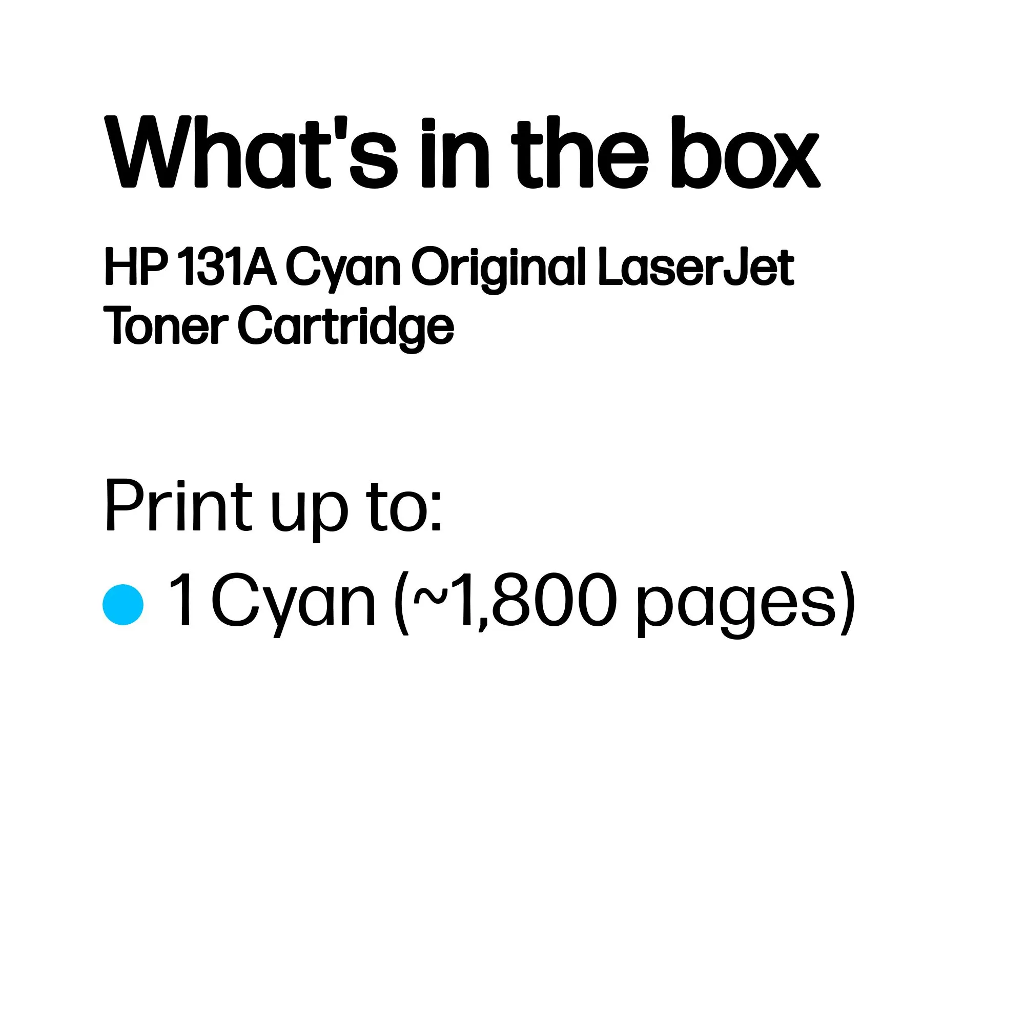HP Toner 131A Cyan LJ Pro 200 Color M251 Color MFP M276 series 1800 Seiten
