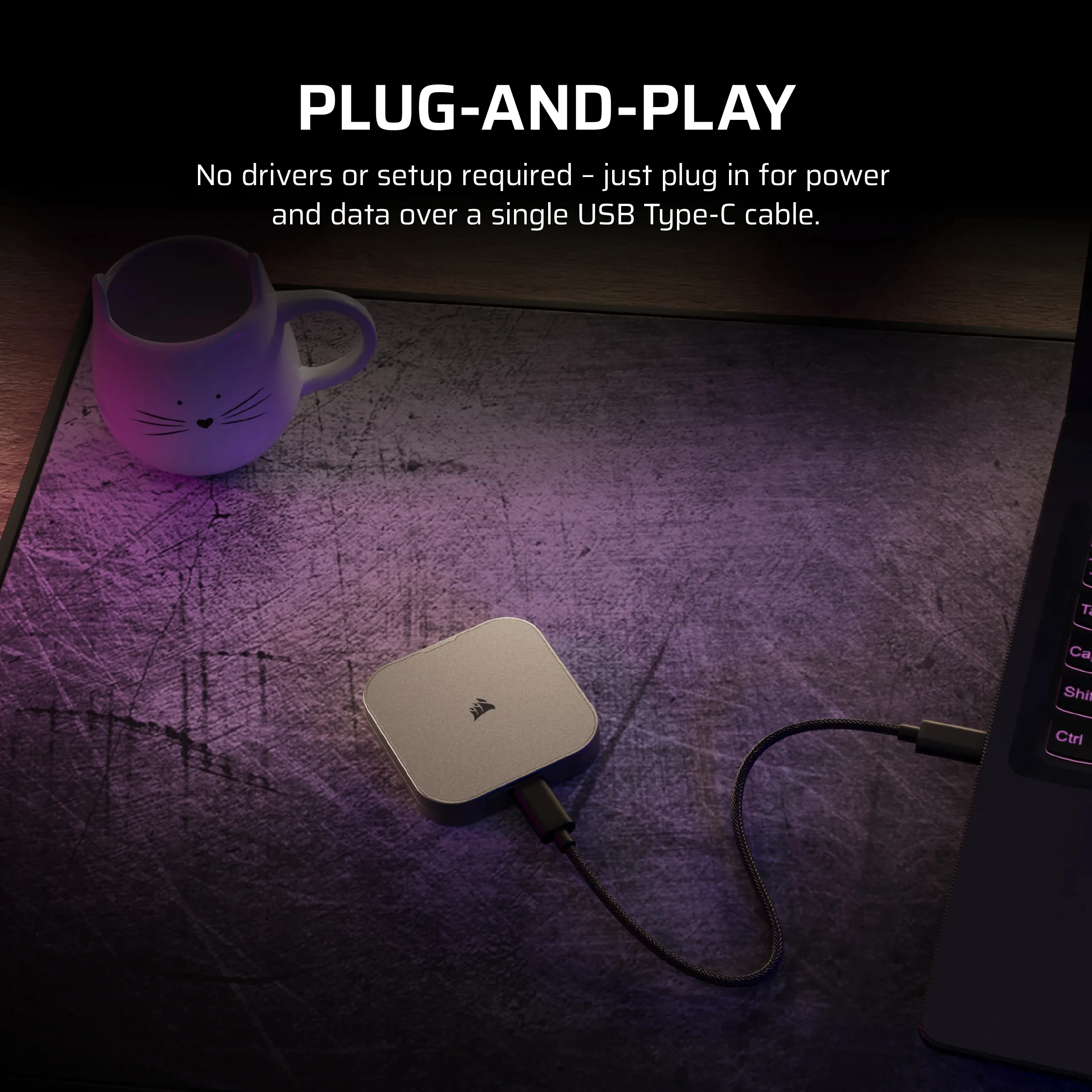 Corsair EX300U 1TB External SSD with USB 3.2 Gen 2 (USB-C), Rugged, Portable, Grey