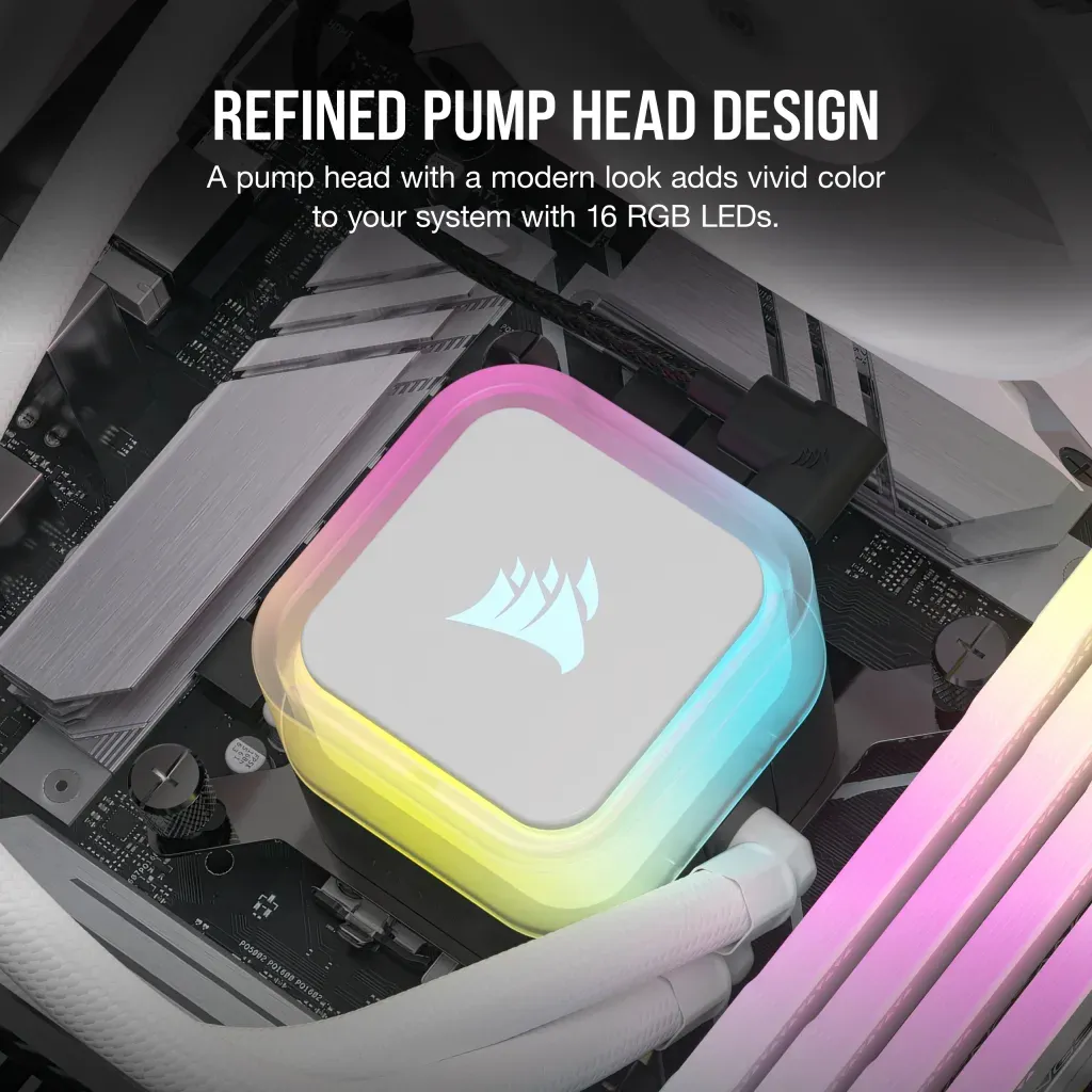 Corsair iCUE H100i Elite RGB White Liquid CPU Cooler