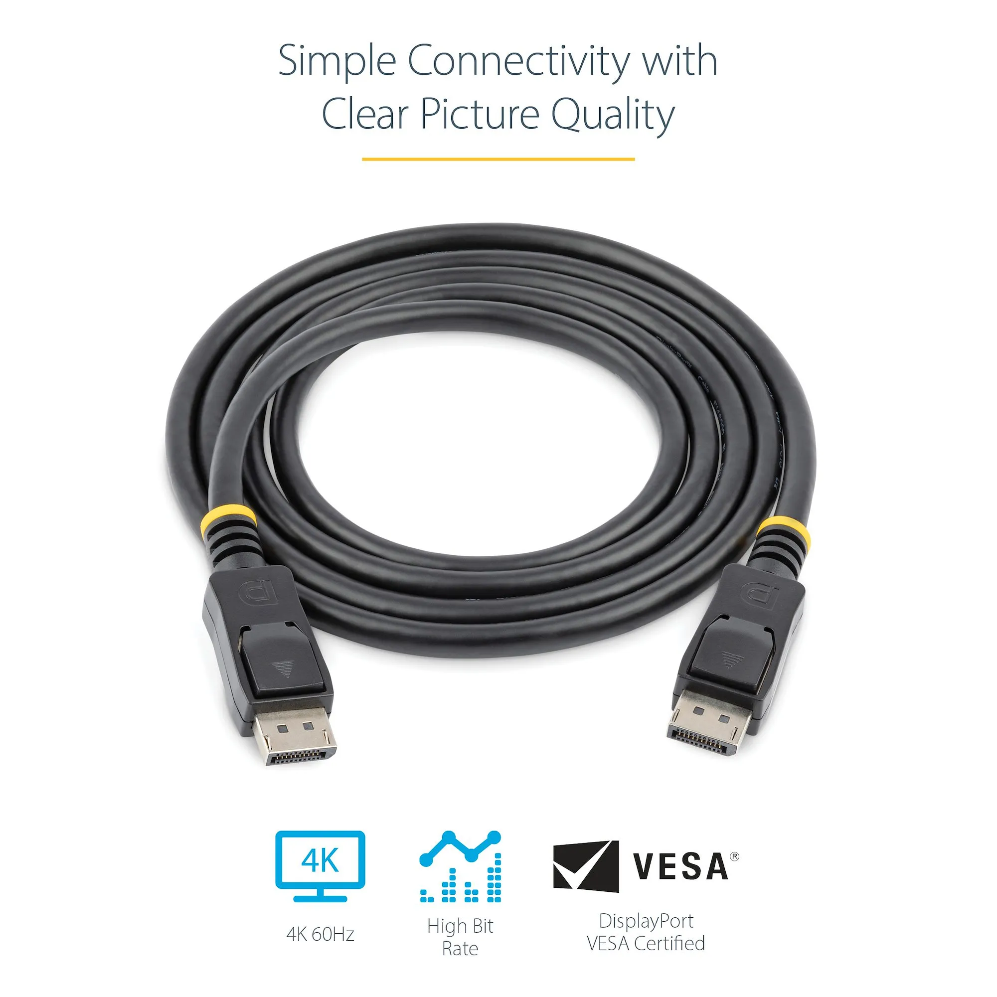 Startech DisplayPort – DisplayPort 1.2 - kabel, 3 m, Svart