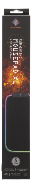 Deltaco GAM-066 RGB - gaming mousepad, 450x400 mm, Black