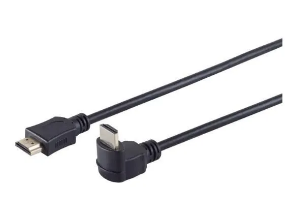 MicroConnect Angled HDMI 2.0 -kaapeli jossa Ethernet, 1 m, musta