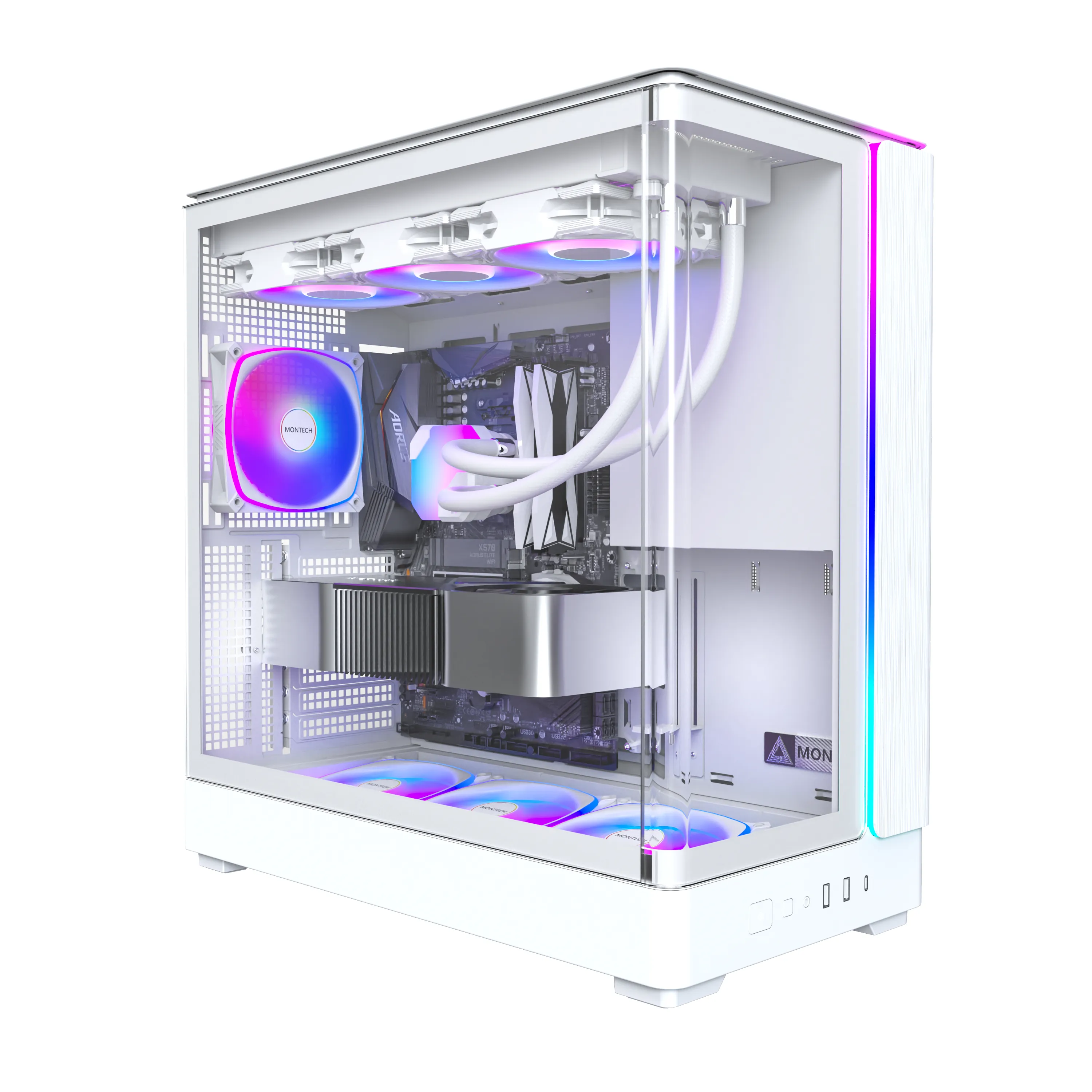 MONTECH KING 45 PRO (W) Full-Tower Case with window and RGB lighting, White